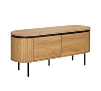Oviala Meuble TV rectangulaire 2 Portes L120 cm Effet Bois Clair