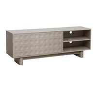 Oviala Meuble TV rectangulaire 2 Portes L160 cm Beige
