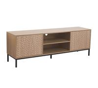 Oviala Meuble TV rectangulaire 2 Portes L160 cm Bois Clair