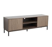 Oviala Meuble TV rectangulaire 2 Portes L160 cm Bois foncé