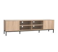 Oviala Meuble TV rectangulaire 2 Portes L200 cm Bois Clair