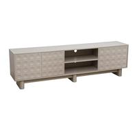 Oviala Meuble TV rectangulaire 3 Portes L200 cm Beige