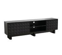 Oviala Meuble TV rectangulaire 3 Portes L200 cm Noir