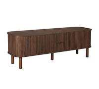 Oviala Meuble TV scandinave rectangulaire 2 Portes L150 cm Effet Bois foncé