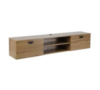 Oviala Meuble TV Suspendu 160 cm Industriel Bois Clair