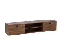 Oviala Meuble TV Suspendu 160 cm Industriel Bois foncé