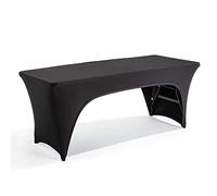 Oviala Nappe Housse pour Table Pliante 180cm Double Ouverture Noir