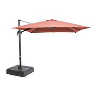 Oviala Parasol 3x3 m inclinable + Pied à Lester sur Roues Terracotta