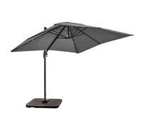 Oviala Parasol déporté 2x3 m et 4 Dalles à remplir Aluminium Gris