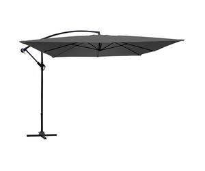 Oviala Parasol déporté 3x3m Acier Gris Anthracite