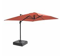Oviala Parasol déporté 4x3 m inclinable + à Lester sur Roues Terracotta