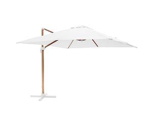 Oviala Parasol déporté carré 3x3m Effet Bois écru