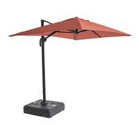Oviala Parasol déporté inclinable 2x3 m et Dalle sur Roues Terracotta