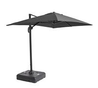 Oviala Parasol déporté inclinable 360° 2x3m et Dalle sur Roues Gris