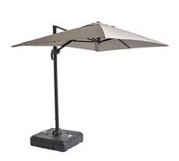 Oviala Parasol déporté inclinable 360° 2x3m et Dalle sur Roues Taupe