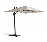 Oviala Parasol déporté inclinable et Rotatif 2x3m en Aluminium écru