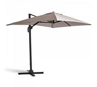 Oviala Parasol déporté inclinable et Rotatif 2x3m en Aluminium Taupe