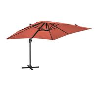Oviala Parasol déporté inclinable et Rotatif 2x3m en Aluminium Terracotta