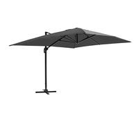 Oviala Parasol déporté inclinable et Rotatif 4x3m Aluminium Gris Anthracite