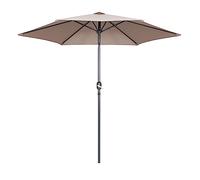 Oviala Parasol Droit 3m inclinable à manivelle en Aluminium Taupe