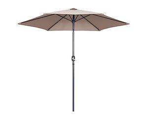 Oviala Parasol Droit 3m inclinable à manivelle en Aluminium Taupe