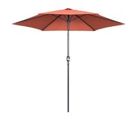 Oviala Parasol Droit 3m inclinable à manivelle en Aluminium Terracotta