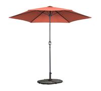 Oviala Parasol Droit inclinable 3m et 4 Dalles lestées Aluminium Terracotta