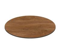 Oviala Plateau de Table de Jardin Rond HPL 70 cm chêne foncé