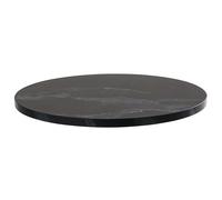 Oviala Plateau de Table Rond en mélaminé 60 cm marbre Noir