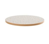 Oviala Plateau de Table Rond en mélaminé 60 cm terrazzo
