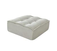 Oviala Pouf en Velours côtelé 80 x 75 x 32 cm écru - Lizy