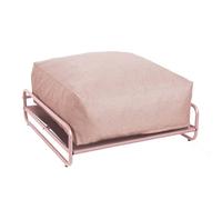 Oviala Pouf pour Salon de Jardin modulable avec Structure Rose poudré - Mixi