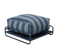 Oviala Pouf rayé pour Salon de Jardin modulable avec Structure Bleu Pacific - Mixi