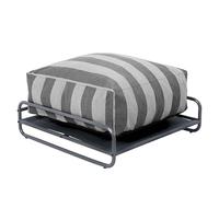 Oviala Pouf rayé pour Salon de Jardin modulable avec Structure Gris - Mixi