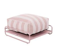 Pouf rayé pour salon de jardin modulable avec structure rose poudré Mixi, Oviala