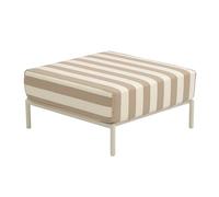 Oviala Pouf rayé pour Salon de Jardin modulable en Tissu Beige - Patio