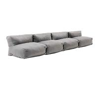 Oviala Salon de Jardin modulable 4 Places Gris - Mixi