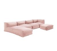 Oviala Salon de Jardin modulable 5 Places Rose poudré - Mixi