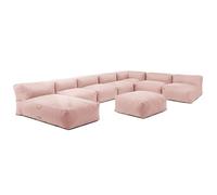 Oviala Salon de Jardin modulable 8 Places Rose poudré - Mixi