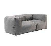 Oviala Salon de Jardin modulable avec 2 fauteuils d'angle Gris - Mixi