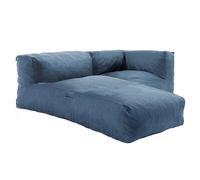 Oviala Salon de Jardin Un Fauteuil d'angle et Une méridienne Bleu Pacific - Mixi