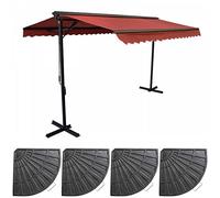 Oviala Store Double Pente 3 x 4m et 4 Dalles lestées Rouge