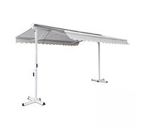 Oviala Store Double Pente avec Coffre 3 x 4 m en Aluminium écru