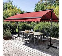 Oviala Store Double Pente avec Coffre 3 x 4 m en Aluminium Grenat