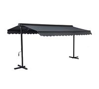 Oviala Store Double Pente avec Coffre 3 x 4 m en Aluminium Gris Anthracite