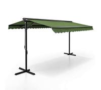 Oviala Store Double Pente avec Coffre 3 x 4 m en Aluminium Vert Cactus