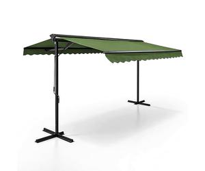 Oviala Store Double Pente avec Coffre 3 x 4 m en Aluminium Vert Cactus