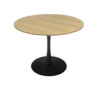 Oviala Table à Manger Ronde 4 Personnes D100 cm Bois Clair