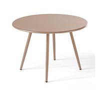 Oviala Table Basse de Jardin Ronde en métal Taupe 50 cm - Palavas