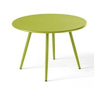 Oviala Table Basse de Jardin Ronde en métal Vert 40 cm - Palavas